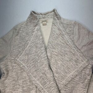 Lucky Brand Women's XL‎ Open Front Shawl Collar Cardigan Sweater Cream Gray